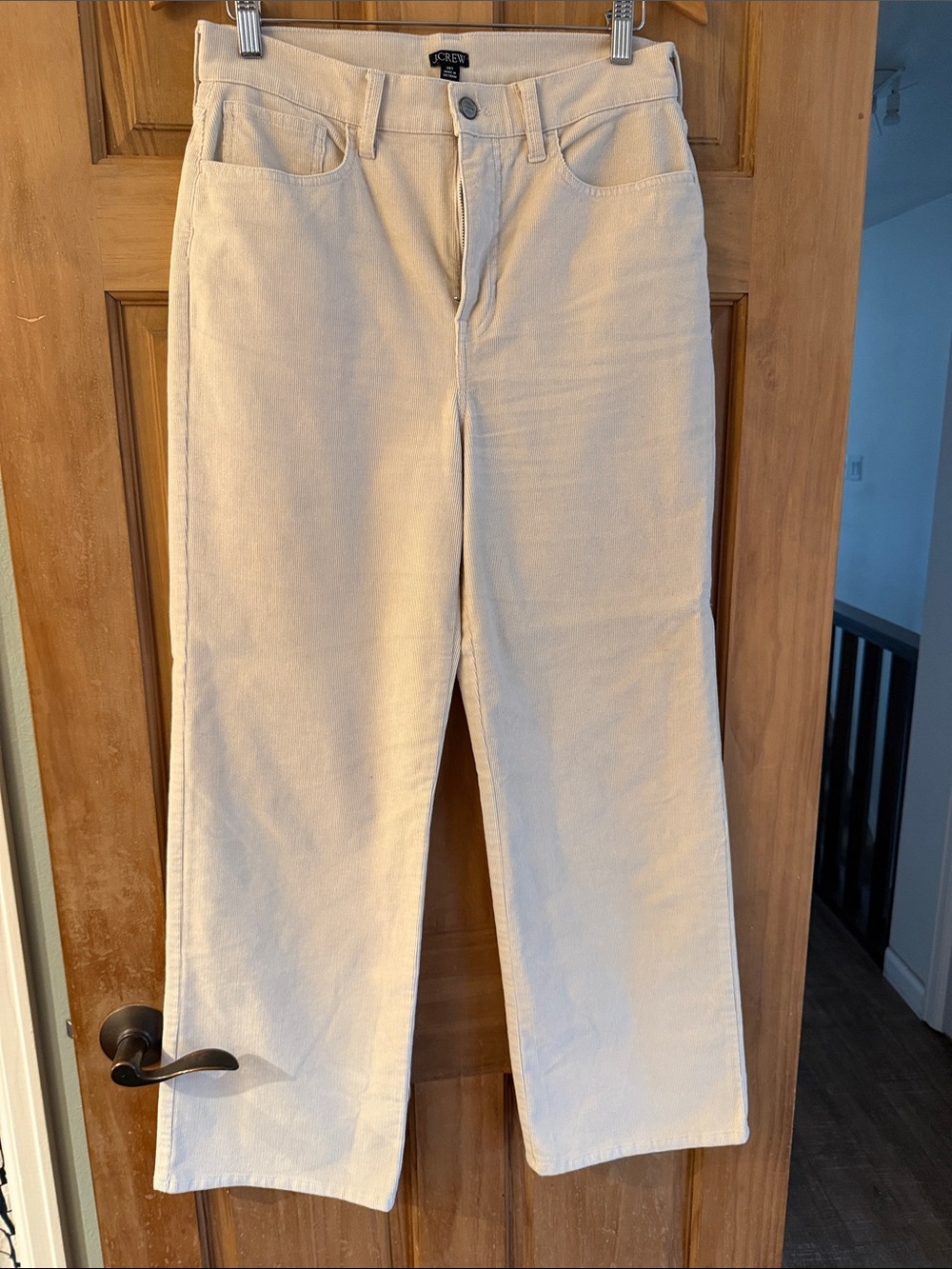 J. Crew Women's Cream Straight-Leg Corduroys size 28T cropped style 29 in inseam